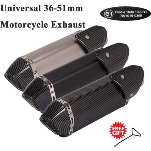 Universal Motorcycle Exhaust Pipe Escape Silencer Modiifed Muffler DB Killer E Mark For Ninja 250 R3 MT03 RC390 CBR300 Z900 ER6N