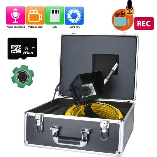 4322D 10M Handheld Industrial Pipe Inspection Video Camera, 16GB TF Card DVR IP68 Drain Sewer Pipeline Industrial Endoscope