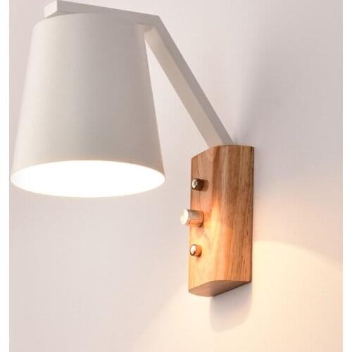 Japanese Modern Wooden Iron Wall Lamps Sconces Living Room Restaurant Bedroom Decorative Wall Lights Lamparas Home E27