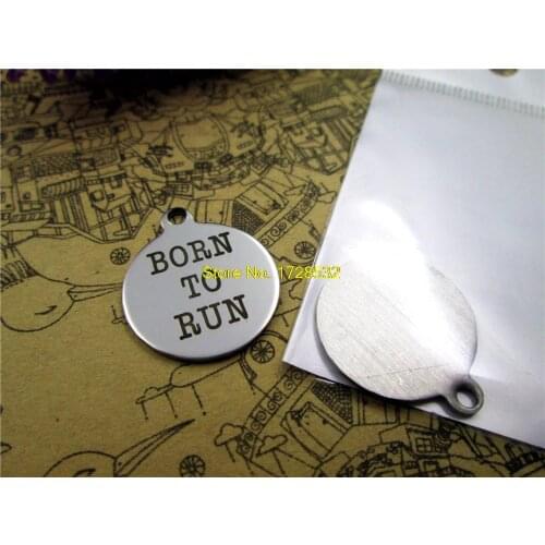 10pcs-stainless steel Charms Born to Run DIY Charms Pendants for necklace/bracelet/keychain DIY jewelry