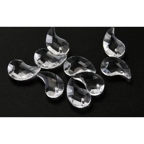 5PCS 25mm Magatama Crystal Prism Suncatcher Faceted Charm Pendants Tai Chi Bead Chandelier Hanging Crystal Decorations Lamp Part
