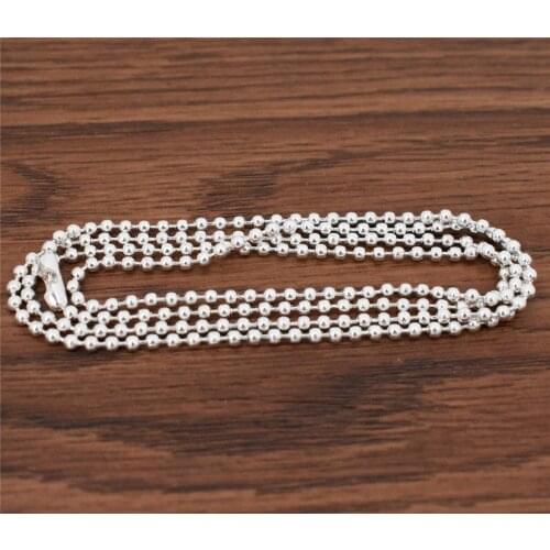 5pcs/lot 3 Sizes Full Length 70cm(27.5 inch) Silver Plated Ball Beads Chain Necklace Bead Connector