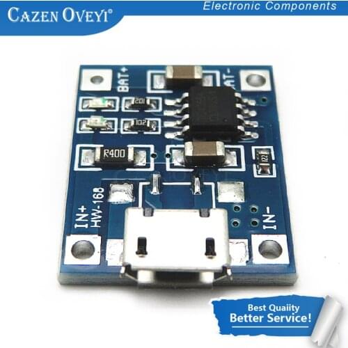 5pcs/lot Micro USB 5V 1A 18650 TP4056 Lithium Battery Charger Module Charging Board With Protection Dual Functions 1A Li-ion