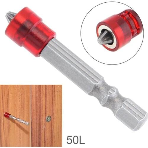 50mm Durable S2 Tool Steel Single Cross Screwdriver Bits with Magnetic Circles and Hex Shank