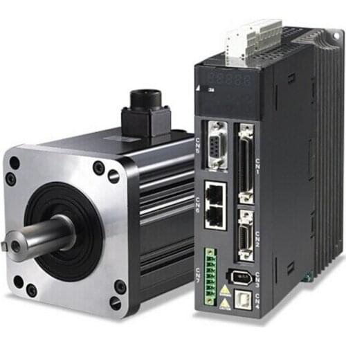 AC 220V Servo Motor Driver kits 0.4KW 3000RPM 1.27Nm 60mm ECMA-C10604RS + ASD-A2-0421-L With 3M power + encoder Cable
