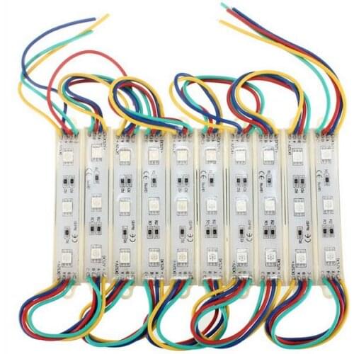Free shipping 100pcs/lot warm white RGB led 5050 module IP65 waterproof 3leds DC12V high brightness for outdoor advertising lamp
