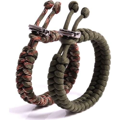 Outdoor Camping Survival Bracelet Men Sports Parachute Cord Adjustable Size Bracelet Bracelet Men