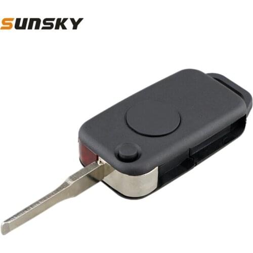 Auto Key Case For Mercedes-Benz Car Protective Keys Replacement 1 Button Square Car Key Shell with Foldable Key Blade