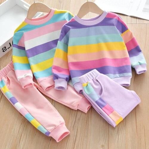 Childrens autumn and winter boys and girls baby long-sleeved trousers sweater trendy casual sports suit