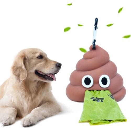 Pet Waste Bag Dispenser Poop Bag Dogs Cat Trash Carrier Pet Bag Loader Cleaning Tool Pet Products Fecal Shape Outdoor Portable