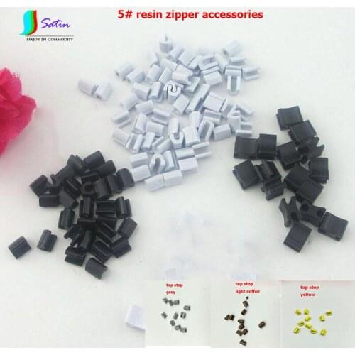 DIY 5# Resin Zipper Material White and Black Top Stop,NO.5 Resin Zipper Accessory Bottom Stop S0047L