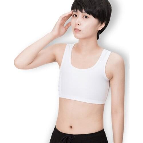 Womens Les Lesbian Tomboy Slim Fit Short Vest Chest Binder Tops Plus Size Tomboy Bra Intimates Breathable Buckle Breast Binder
