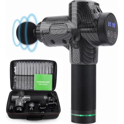 High Frequency Massage Gun Rechargeable Muscle Relax Body Relaxation Electric Massager with Portable Bag for Fitness Pain Relief