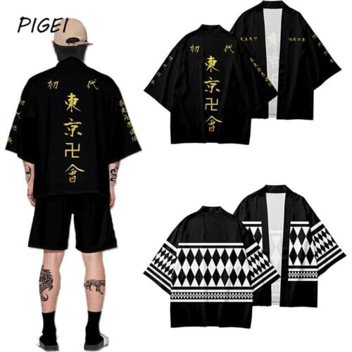 Anime Tokyo Revengers T-shirt Hanagaki Takemichi Ken Ryuguji Cloak Tops Jackets Draken Haori Ryuguuji Ken Mikey Kimono Coats Men