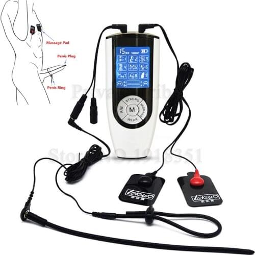 Adult Game Electro Shock Penis Plug Cock ring Electric Penis Rings Body Massage Pad Orgasm Sex Toys For Women Men Couples