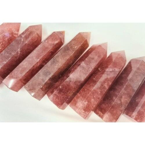 STRAWBERRY QUARTZ POINT Healing Wand Tower Generator Natural Crystal Reiki 1pc