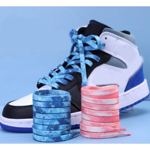 120cm-160cm Long of Round Shoelaces Shoe Strings Shoe Laces Cord Ropes for Boots Voilet Pink Blue Tie-dye color