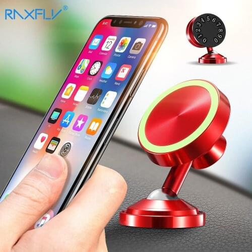 RAXFLY Magnetic Holder For Phone In Car Mobile Phone Stand With Parking Card 360 Degree Strong Magnet Car number Mount Holder