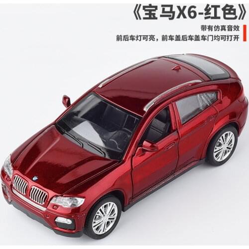 1:32 Scale Diecast Metal Alloy Luxury SUV Collection Car Model For TheBMW X6 Pull Back Toys Vehicle With Sound&Light