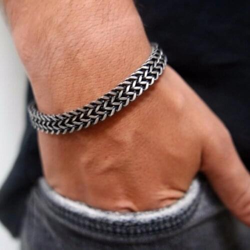 Fashion Men Titanium Stainless Steel V-shaped Twisted Chain Bracelet Silver Gold Color Single Double Layer Bracelet Jewelry Gift