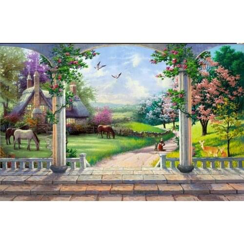 Custom 3d mural wallpaper Oil painting Roman column background wall 3d wallpapers for living room 3d stereoscopic