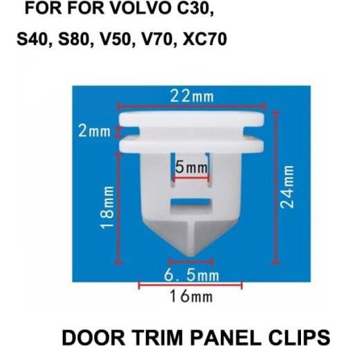 NEW! 10pcs FOR VOLVO C30, S40, S80, V50, V70, XC70 OEM 2008-2016 Exterior-Rocker Molding Clip 8678010
