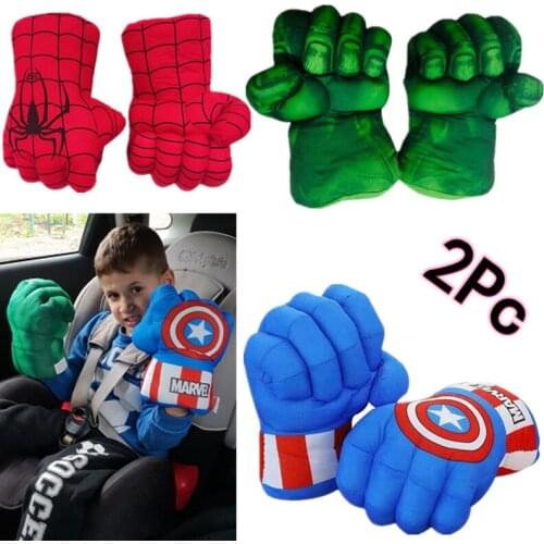 2pc Adult and Kid Superhero Hulk Plush Gloves Cosplay Children Halloween Party Fantasy Props Accessories