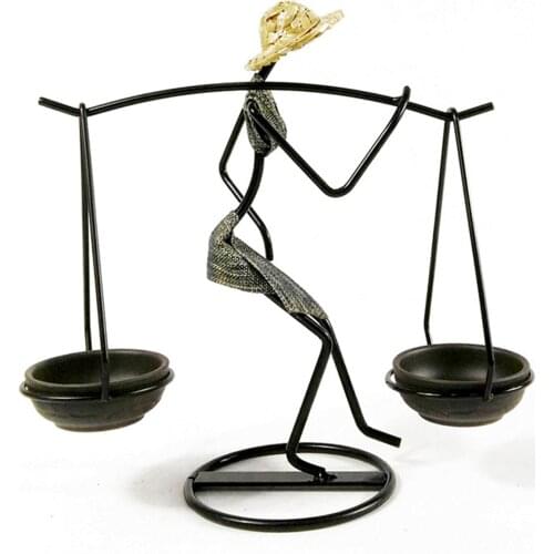 Pastoral Character Candle Holder Vintage Black Carrying Girls' Table Decoration Home Those Elegent Women Iron Candlestick