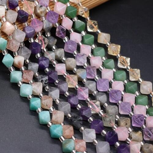Natural stone semi-precious stones irregular diamond faceted beaded multi-color beaded for DIY bracelet necklace jewelry making