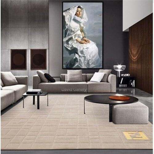 Hand Painted Fantastic Figure paintings Zeng Chuanxing on canvas modern girl in cap oil painting good for home graden decoration