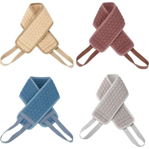 Fiber Shower Body Back Brush Double Handle Bath Long Body Back Scrubber Bathe Back Exfoliating Cleaning Massaging Brush Strip