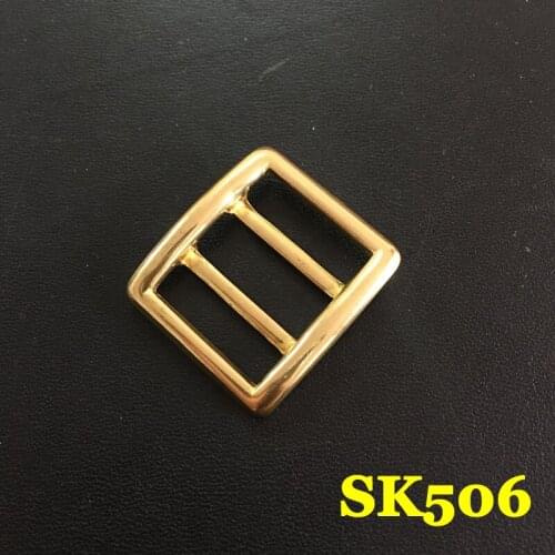SK506) 2pc Solid Brass Square Ring Leathercraft Hardware