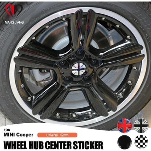 Hot sale 4pcs For mini cooper car-styling Outdoor Rim Wheel Hub Sticker Center Cap Sticker car styling