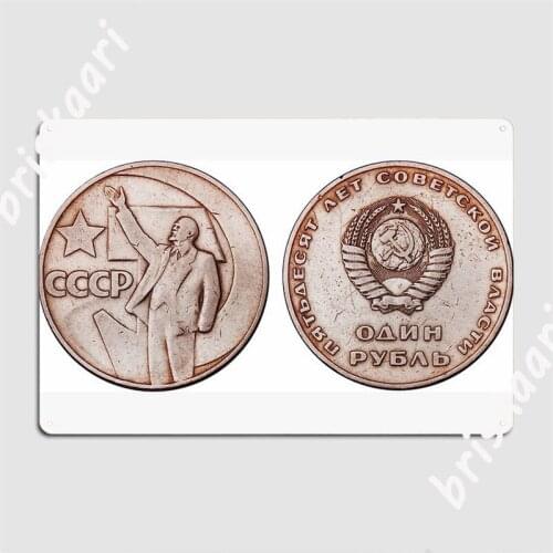 Soviet Coins Metal Signs Wall Mural Party personalized Garage Decoration Tin sign Posters
