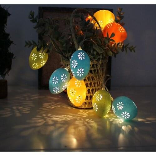 Led String Lights Hollow Egg Light String Ghost Festival Easter Party Decoration Light for Home Colorful Wall Lamp Waterproof