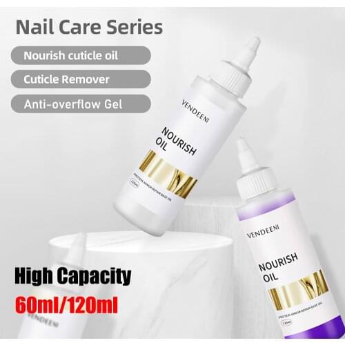 Vendeeni High Capacity 60/120ml Fruit Flavor Nail Cuticle Nutrition Oil Anti-overflow Gel Softener Nail Art Treatment Care Tool
