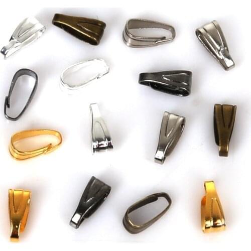 3x7mm 100pcs Clips Clasps Pendant Pinch Clips Iron Bail Pendant Connectors Jewelry Findings Jewelry Making DIY Parts Accessories