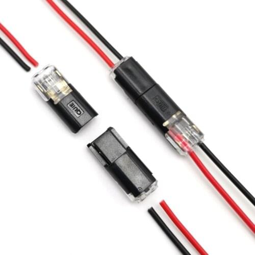 1pair Pluggable LED Wire Wiring Connector 2 Pin 2 Way Universal Compact Wire Terminals Weld-free stripping-free Wire Connectors