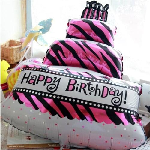 100*68cm Three layers Birthday cake balloons happy birthday balloons Decorate party supplies baby childrens inflatable toy