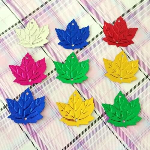 240Pcs Colorful Leaves Sequins DIY Loose Space Beads for Cloth Bag Clothing hat Jewelry Making DIY Accessories