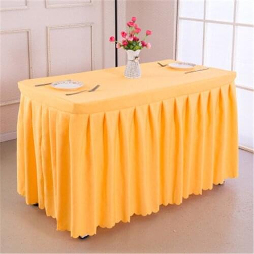 6 FT. polyester one piece table skirt table cover table cloth for wedding reception home hotel party banquet decoration