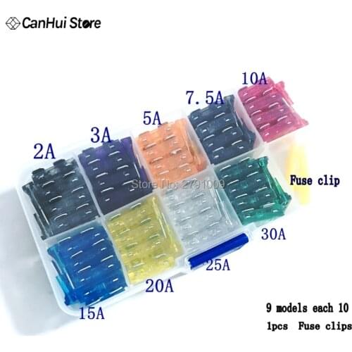 91pcs Medium Car Fuse 2A 3A 5A 7.5A 10A 15A 20A 25A 30A Amp With Auto Fuse Clip Assortment Auto Blade Fuses Set Vehicle Truck