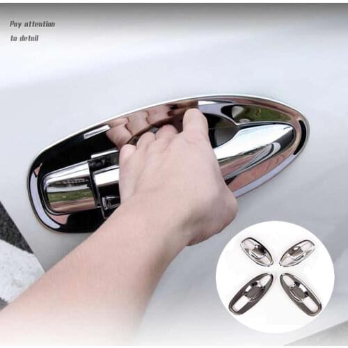 ABS Chrome 8PCS FIT FOR XTRAIL X-TRAIL T32 2014 - 2020 CAR CHROME MOLDING DOOR HANDLE BOWL COVER TRIM BEZEL FRAME STYLING