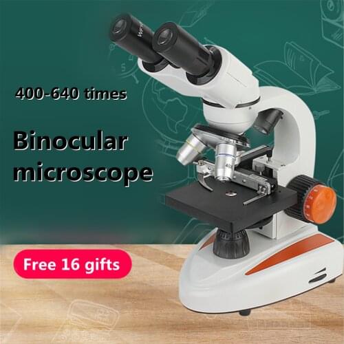 640X Binocular Microscope Optical Biological Microscope Educational Equipment Science Experiment Student Microscope