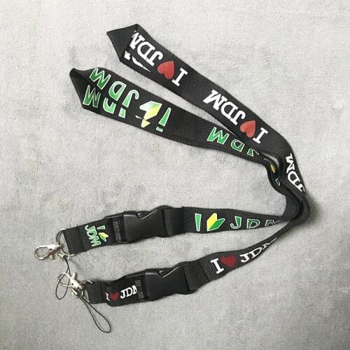 New I LOVE JDM Badge Employees Card Nylon Lanyard Keychain For Toyota Nissan Honda Mitsubishi Fashion Keyring Car Accessories