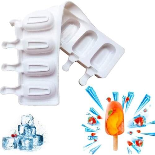 Ice Cream Mold Silicone Ice Cream Mould Ice Cube Tray Popsicle Barrel Diy Mold Dessert Ice Cream Mold with Popsicle Stick