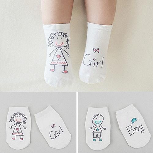 2018 New 1 Pair Baby Boys Girls Cartoon Printed Cotton Cute Anti-Slip Soft Ankle Socks