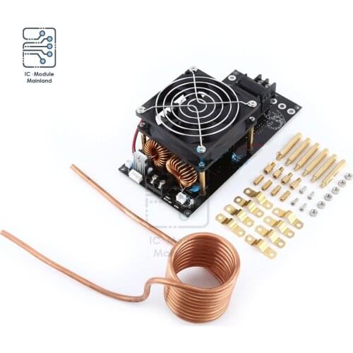 DC 12V 36V ZVS Tesla Coil Induction Heating Board 1000W 20A Power Supply Module Assembled With Heater Cooling Fan Electronic