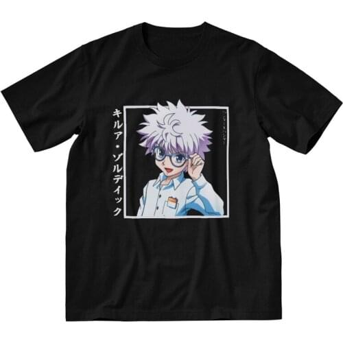 Kawaii Hunter X Hunter T-shirt Men Fashion T Shirt Short Sleeve Hxh Killua Zoldyck Tshirts Cotton Tee Top Clothing