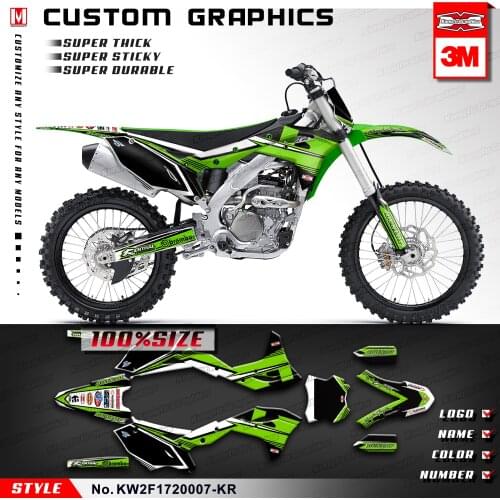 KUNGFU GRAPHICS Dirt Bike Vinyl Wraps MX Sticker Kit for KX250F KXF 250 2017 2018 2019 2020, Customizable